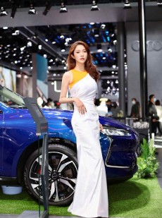 高挑车模身材火辣性感美女图片