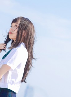 校园短发美女清纯海边jk制服百合文艺写真