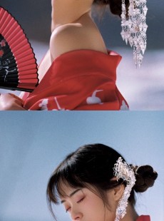 日本和服美女明艳动人雪地写真